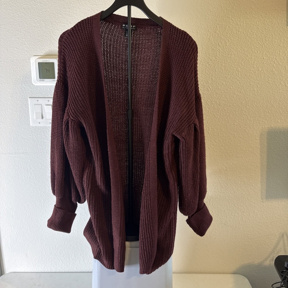 Poof New York Women's‎ Cardigan Sweater Purple Size L